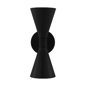 Generation Lighting-Albertine-2 Light Small Outdoor Wall Sconce In Mid-Century Modern Style-13.13 Inch Tall and 5 Inch Wide - 1255887
