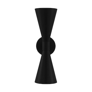 Generation Lighting-Albertine-2 Light Small Outdoor Wall Sconce In Mid-Century Modern Style-18 Inch Tall and 5.5 Inch Wide - 1255817
