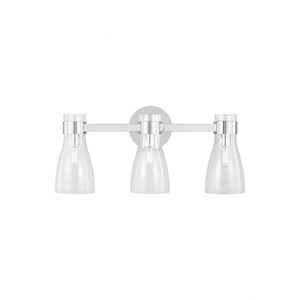 Generation Lighting-Moritz-3 Light Bath Vanity In Mid-Century Modern Style-11 Inch Tall and 24 Inch Wide - 1256006