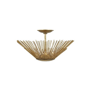 Generation Lighting-Ah Alexa Hampton Collection-Helios-Three Light Semi-Flush Mount In Uptown Chic Style-17 Inch Wide By 19 Inch Tall - 990013
