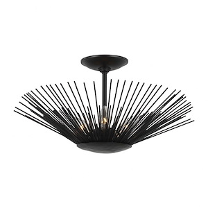 Helios - 3 Light Large Semi-Flush Mount-9 Inches Tall and 17 Inches Wide - 1331801