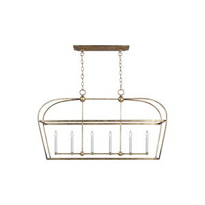 Generation Lighting-Stonington-6 Light Linear Lantern in Uptown Chic Style-18 Inch Wide by 28.5 Inch Tall - 989746