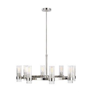 Generation Lighting-Geneva-8 Light Chandelier in Mid-Century Rustic Style-33 Inch Wide by 14.88 Inch Tall - 989758