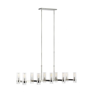 Generation Lighting-Geneva-10 Light Linear Chandelier in Mid-Century Rustic Style-14 Inch Wide by 8.88 Inch Tall - 989759
