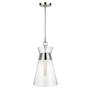 Generation Lighting-Atlantic from Chapman & Myers-One Light Pendant-10.63 Inch Wide by 18.13 Inch Tall - 1157898