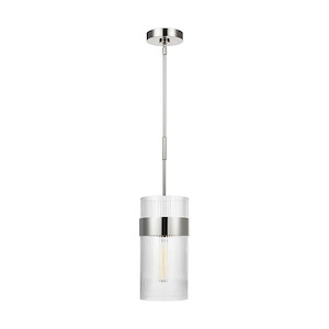 Generation Lighting-Geneva-1 Light Large Pendant in Mid-Century Rustic Style-7 Inch Wide by 13.75 Inch Tall - 989770