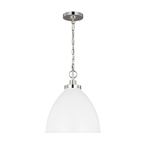 Generation Lighting-Wellfleet-1 Light Medium Dome Pendant in Transitional Style-15.63 Inch Wide by 13.5 Inch Tall - 1159746