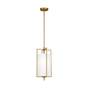Generation Lighting-Perno-1 Light Small Hanging Shade Pendant In Transitional Style-21.25 Inch Tall and 9.5 Inch Wide - 1255895