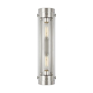 Generation Lighting-Garrett from Chapman & Myers-Two Light Wall Sconce in Modern Style-4 Inch Wide by 18 Inch Tall - 989781