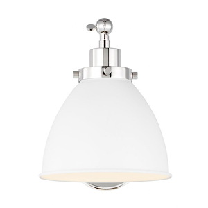 Generation Lighting-Wellfleet-1 Light Single Arm Dome Task Wall Sconce In Contemporary and Modern Style- 8 Inch Tall and 7.25 Inch Wide - 1155218