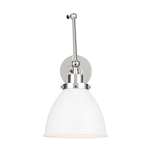 Generation Lighting-Wellfleet-1 Light Double Arm Dome Task Wall Sconce In Contemporary and Modern Style- 8.75 Inch Tall and 7.25 Inch Wide - 1156563