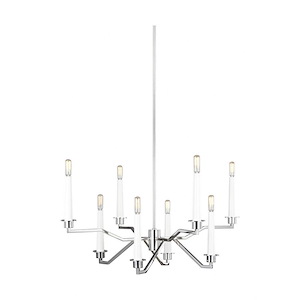 Generation Lighting-Hopton-8 Light Chandelier in Relaxed Mid-Century Style-32 Inch Wide by 15.38 Inch Tall - 989800