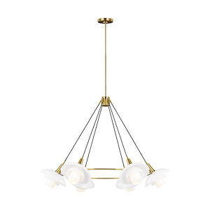 Generation Lighting-Rossie-6 Light Large Chandelier In Mid-Century Style-40 Inch Wide By 28.88 Inch Tall - 1158884