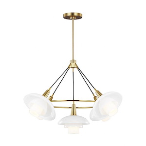 Generation Lighting-Rossie-5 Light Medium Chandelier In Mid-Century Style-32 Inch Wide By 24.75 Inch Tall - 1158141