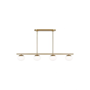 Generation Lighting-Lune-4 Light Medium Linear Chandelier In Modern Style-7.63 Inch Tall and 49.63 Inch Wide - 1255823