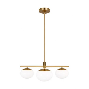 Generation Lighting-Lune-3 Light Semi-Flush Mount In Modern Style-15.38 Inch Tall and 27.38 Inch Wide - 1255770