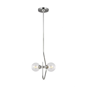Generation Lighting-Verne-2 Light Pendant in Relaxed Mid-Century Style-7.88 Inch Wide by 17.13 Inch Tall - 989809
