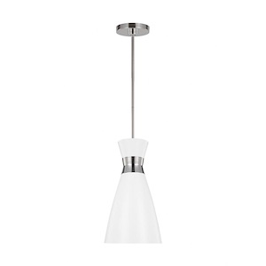 Generation Lighting-Heath-1 Light Pendant in Relaxed Mid-Century Style-8.13 Inch Wide by 14.63 Inch Tall - 989810