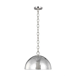 Generation Lighting-Whare-1 Light Medium Pendant in Relaxed Mid-Century Style-15 Inch Wide by 10.38 Inch Tall - 989812