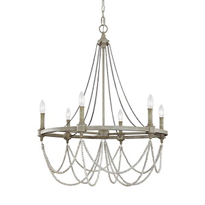 Generation Lighting-Sean Lavin-Chandelier 6 Light Steel In Traditional Style-28 Inch Wide By 35.75 Inch Tall - 1158908