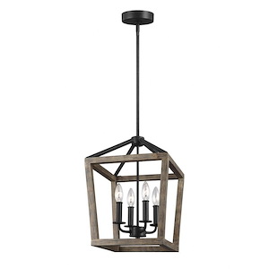 Generation Lighting-Sean Lavin-Chandelier 4 Light Steel In Traditional Style-12 Inch Wide By 17 Inch Tall - 1157063