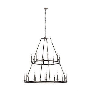 Generation Lighting-Sean Lavin-2-Tier Chandelier 20 Light Steel In Transitional Style-48 Inch Wide By 52.63 Inch Tall - 1159686