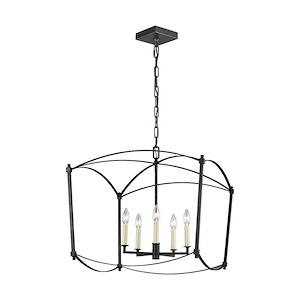 Generation Lighting-Sean Lavin-Chandelier 5 Light Steel in Period Inspired Style-23.13 Inch Wide by 23.13 Inch Tall - 1154683