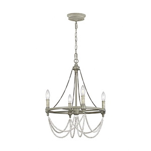 Generation Lighting-Sean Lavin-Chandelier 4 Light Steel In Traditional Style-18 Inch Wide By 23.88 Inch Tall - 1157038