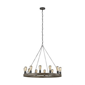 Generation Lighting-Sean Lavin-Chandelier 12 Light Steel In Old World Style-36 Inch Wide By 32 Inch Tall - 1157219