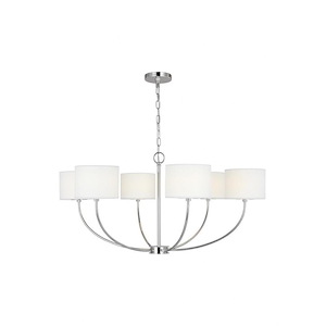Generation Lighting-Sawyer-6 Light Medium Chandelier In Transitional Style-25 Inch Tall and 36 Inch Wide - 1158905
