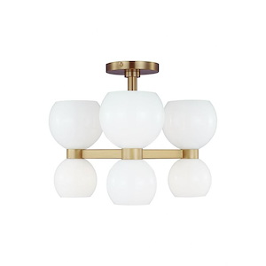 Generation Lighting-Londyn-6 Light Semi Flush Mount In Midcentury Style-2.38 Inch Tall and 20 Inch Wide - 1159052