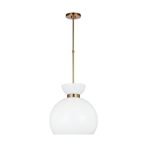 Generation Lighting-Londyn-1 Light Round Pendant In Midcentury Style-4.5 Inch Tall and 16 Inch Wide - 1156285