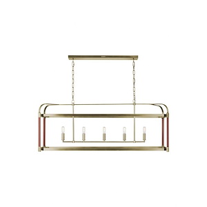Generation Lighting-Hadley-5 Light Linear Chandelier-19.75 Inch Tall and 49 Inch Wide - 1156947