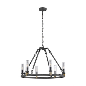 Generation Lighting-Sean Lavin-6 Light Outdoor Chandelier In Transitional Style-25.38 Inch Wide By 18.63 Inch Tall - 1156987