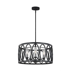Generation Lighting-Sean Lavin-Outdoor Chandlier 5 Light Steel In Transitional Style-21 Inch Wide By 10.75 Inch High - 1157421