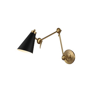 Generation Lighting-Signoret-1 Light Two Arm Library Wall Sconce in Transitional Style-6.25 Inch Wide by 30.25 Inch Tall - 1159635