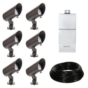 6W 6 LED Landscape Lighting Kit with Basic Accent Light-8.92 Inch Tall and 13.87 Inch Wide - 1342716