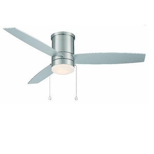Atlantis - 3-Blade Flush Mount Ceiling Fan with Light Kit and Pull Chain In Transitional Style-12.2 Inches Tall and 52 Inches Wide - 1105538