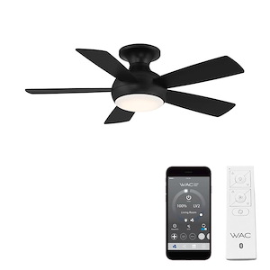 Odyssey - 5 Blade Flush Mount Ceiling Fan with Light Kit In Traditional Style-12.1 Inches Tall and 44 Inches Wide - 1158185