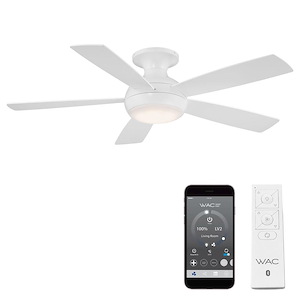 Odyssey - 5 Blade Flush Mount Ceiling Fan with Light Kit In Traditional Style-12.1 Inches Tall and 52 Inches Wide - 1155634