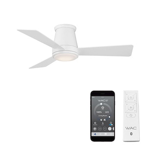 Hug - 3 Blade Flush Mount Ceiling Fan with Light Kit In Contemporary Style-11.1 Inches Tall and 44 Inches Wide - 1155486