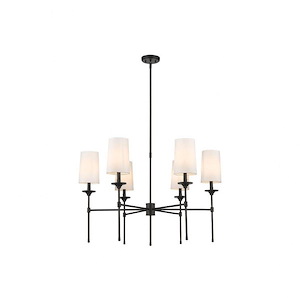 Emily - 6 Light Chandelier In Transitional Style-25.5 Inches Tall and 38 Inches Wide - 1113081