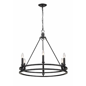 Dennison - 6 Light Chandelier in Crystal Style - 27.25 Inches Wide by 25.75 Inches High - 1222577