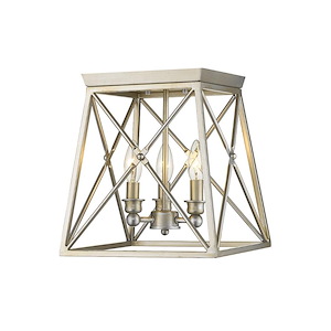 Trestle - 3 Light Flush Mount in Industrial Restoration Style - 11 Inches Wide by 12 Inches High - 1002100