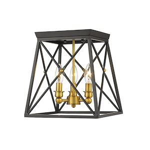 Trestle - 3 Light Flush Mount in Industrial Restoration Style - 11 Inches Wide by 12 Inches High - 1002100