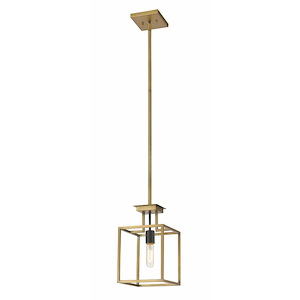 Quadra - 1 Light Mini Pendant in Linear Style - 8 Inches Wide by 13 Inches High - 746932