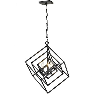 Euclid - 3 Light Chandelier In Contemporary Style-25 Inches Tall and 23 Inches Wide - 1096969