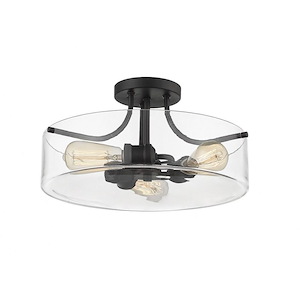 Delaney - 3 Light Semi-Flush Mount in Transitional Style - 15 Inches Wide by 9.25 Inches High - 1222854