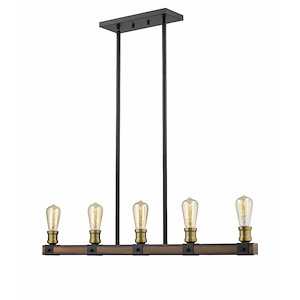 Kirkland - 5 Light Island/Billiard in Restoration Style - 4.75 Inches Wide by 8.25 Inches High - 856834