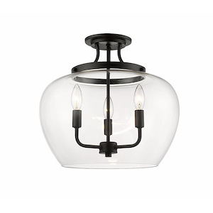 Joliet - 3 Light Semi-Flush Mount In Modern Style-14 Inches Tall and 15.75 Inches Wide - 1093808